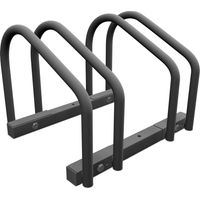 Relaxdays Floor Bike Rack, for 2 Bicycles, Wheel Width up to 60mm, Metal, Outdoor Parking Stand, Garage, Anthracite