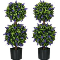 Plante artificielle de décoration, Conjunto de duas plantas artificiais, lavanda, 70cm, résistant aux UV, avec vas, idéal pour salon e jardin., décoration intérieure, décoration...