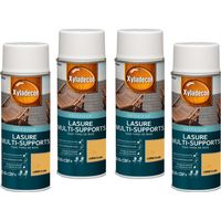 Lasure aérosol Multi-supports - Lot de 4 - Tous types de bois extérieur - Mat Chêne clair 400 mL - Xyladecor