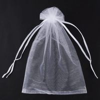 50pcs Sacs Organza 20x30cm Pochettes Cadeau en Organza Sachets à Bijoux avec Cordon de Serrage pour Cadeaux Bonbons Faveur de Marriage Fête Anniversaire,Blanc