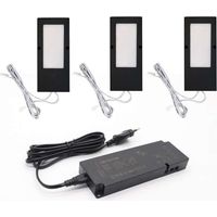 Kit de 3 spots led rectangulaire 12v - Décor : Noir mat - SC HERRAJES