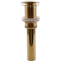 Einschlitz-Waschtischarmatur mit Druckknopf-Pop-Up-Klick-Klack-Mechanismus, kein Überlauf (Gold)