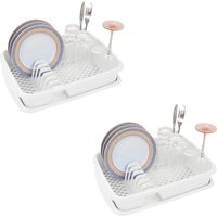 2x Novaliv Abtropfwanne Abtropfgestell und Abtropfschale Weiss