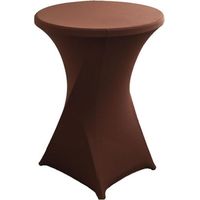 Housse de Table Ronde Extensible en Spandex, Housse Mange Debout, Nappe pour Table Cocktail pour Restaurant Bar Table Cocktail Table de Banquet de Mariage (80×75cm,Marron foncé)