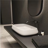 NUR 60x35 Jaune brillant. avec bonde. siphon noir mat
