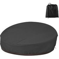Lntyq Housse de Protection Canapé lit Rond , Housse Lit de Jardin Imperméable, Housse Bain de Soleil Rond en Oxford 210D, (228x83cm) (Noir)