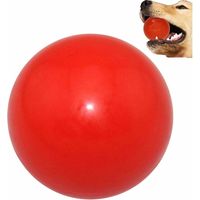 Pelota indestructible para perros, juguete masticable para perros agresivos, accesorio de adiestramiento canino, pelota de goma maciza de caucho natural puro, 7 cm, color rojo