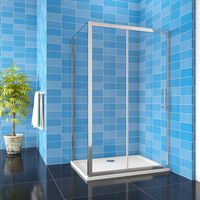 Acezanble 1900H Bathroom Sliding Shower 1700mm Door with 900mm side panel + 1700x900mm Tray Waste