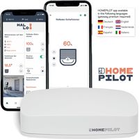 HOMEPILOT avvolgitore elettrico smart RolloTron classic power per tapparelle fino 60 kg (circa 10 m²), per cinghia da 23 mm, comp. con telecomando (app & alexa tramite il web server domotico premium)