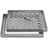 Couvercle à carreler aluminium coulé 53 x 53 cm – Résistant aux intempéries – Ouverture discrète pour accès technique – Charge piétonnière