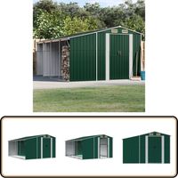 Abri de jardin vert 277x365,5x179 cm acier galvanisé - Abri De Jardin - Abri Métallique - Rangement Extérieur - Cabane De Jardin - Stockage Jardin