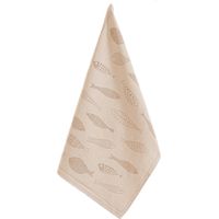 Torchon Marron imprimé poisson 50 x 70 cm