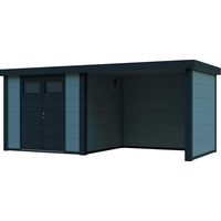 Caseta Metalica Jardin Novo Habitat Nh6 Con Terraza Gris
