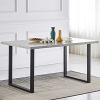 AINPECCA 150CM Grey Wooden Dining Table Furniture Kitchen Home Office UK(only table,no chair)