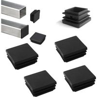 100x100mm Plug for Pipe Square Black End Fence Post Cover Tube Chair Glide Insert 4pcs