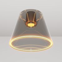 Plafonnier design avec ampoule Ghost à cône fumé