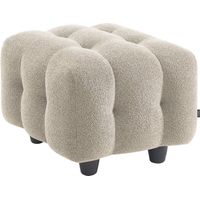 sweeek - Sitzhocker Fußhocker mit strukturiertem Bouclébezug für 2-Sitzer Sofa Leon