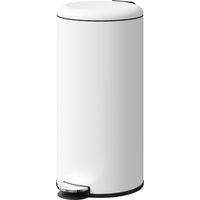 Papelera Cocina 30L Pédale Tapa Cierre Suave Cubo Extraíble Crema