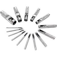 Xpotool – Jeu de 15 poinçons en acier au carbone pour cuir et caoutchouc – Dimensions de 2 à 22 mm – Précision et ergonomie pour perforation