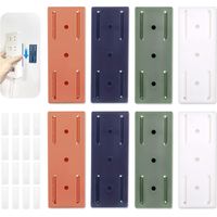 BEBUSINGOTO Supports de Socle Auto-adhésifs sans Perforation, 8 pièces Fixation de Multiprise Auto-adhésif Fixation Murale sans perçage Support de Prise pour routeur WiFi