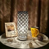 Crystal Lamp, Bedside Lamp Shade, Creative Fashion Crystal Silver Table Lamp, for Hotel Bedroom Living Room Dresser Shelf (Without Bulb) - RWELighting / Indoor Lighting / Table Lamp
