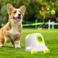 Automatic Dog Ball Launcher, Interactive Tennis Ball Thrower for Small and Medium Size Dogs, Interactive Dog Toy Mental Stimulation Toys with 3 Balls, Mini Version-Crezuo