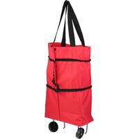 Leicht Faltbarer Einkaufswagen Für Lebensmittel Und Gepäck Tragbare Trolley-tasche Rot