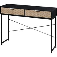 Consolle Moderna per Ingresso e Soggiorno con 2 Cassetti in Metallo 100x30x75cm - Nero