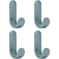 Lot de 4 crochets muraux simples en forme de J, style nordique - Vert