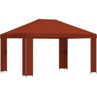 vidaXL Gazebo 4 x 3 m Terracotta Polyester and Steel 190 gsm