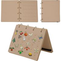1Pcs Khaki 4-Page 120 Pins Enamel Pin Display Book Holder, Felt Pin Collector Display Organizers, Broche Organizer, Portable Travel Pin Books for Badge Lapel Pins (Accessoires non inclus)