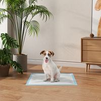 Set 100 Tapis hygiéniques pour chiens à 6 couches en tissu non tissé, papier et PE, 45x60 cm, Bleu et Blanc