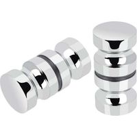 YMYNY Set of 2 Shower Door Handles Bathtub Shower Door Handle 30mm Polished Chrome Replacement Door Handles Round Glass Door Handle Stainless Steel Durable