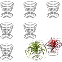 Stück Luftpflanzenstützen, Luftpflanzenstützen, Mini-geometrische Metallstützen, Luftpflanzen-Vasenregal, Tillandsia-Pflanzgefäß-Präsentationsständer, silberne Basis