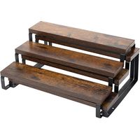 2Pcs Étagères à Épices en Bois, Porte-épices à 3 Niveaux, Organisateur de Cuisine, Étagère de Rangement pour Comptoir, Salle de bain, Bureau