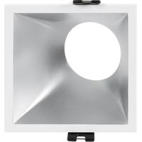 Aro Downlight Cuadrado Asimétrico - Bajo UGR - Corte 85 X 85mm - Plata