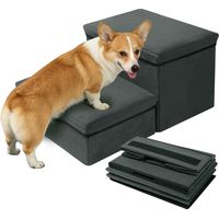 Escalier pour chien 2 marches - Rampe pour chien Housse Amovible Pliable - Capacité de Charge 60 kg - Peut Servir de Boîte de Rangement