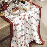 (red, 140x230cm) Christmas Tablecloth Polyester Rectangular Tablecloth, Anti-stain Washable Tablecloth, Suitable For Outdoor Picnics, Kitchen And