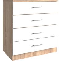 KIT CASSETTONE 4 CASSETTI 70X40XH72 CM ROVERE BIANCO KITWOOD INDUSTRY 1 PZ