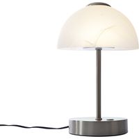 QAZQA Design Table Lamp Steel with Opal Glass Incl. LED Dimmable