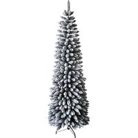 Arbre de Noel Dimitri couvert de neige slim re'aliste gain de place artificiel PE+PVC+FLOCK Verde Innevato H 180 cm - base 66 cm