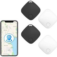 Lot de 4 Localisateurs Bluetooth - Avec Alarme Anti-Perte pour Objets, Compatible Android et iOS, Convient pour les Enfants