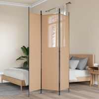 vidaXL Paravent à 3 panneaux Beige 150 x 200 cm Tissu