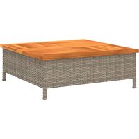 Vidaxl – Housse de parasol en poly rotin et acacia 70x70x25 cm – Résistante aux intempéries – Table basse décorative pour extérieur