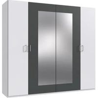 wimex RHODES Kleiderschrank weiß und graphit 225 cm