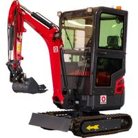 Mw Tools – Mini-pelle 1,8 tonnes avec cabine – Moteur Kubota 10,2 kW 3 cylindres – Bras pivotant et train de chenilles extensible – MG18FC