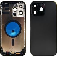 Carcasa trasera de cristal para iPhone 14 Pro con marco - Negra