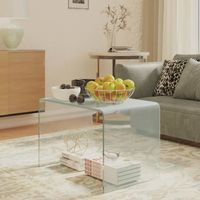 Vidaxl – Table d'appoint 40x40x60 cm – Verre trempé transparent – Épaisseur 10 mm – Capacité de charge 30 kg – Assemblage non requis