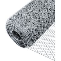 Vounot – Grillage souple en acier galvanisé 1x50m – Maille fine 13mm – Clôture hexagonale pour poules et petits animaux – Résistant à la rouille