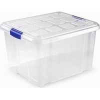 Caja de plástico para almacenaje TRANSPARENTE - 25 L (42x36x25cm) Sin ruedas